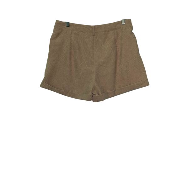 SHEIN beige corduroy pleated cuffed shorts size 8 - 10 - Picture 5 of 13